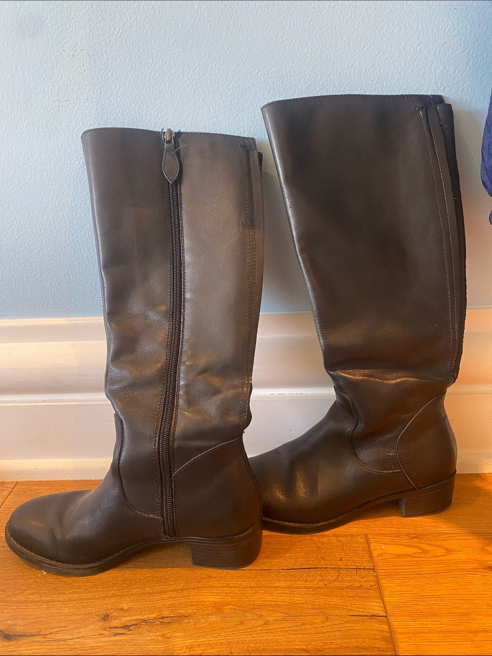 Franco Sarto Women's Black Leather Riding Boots